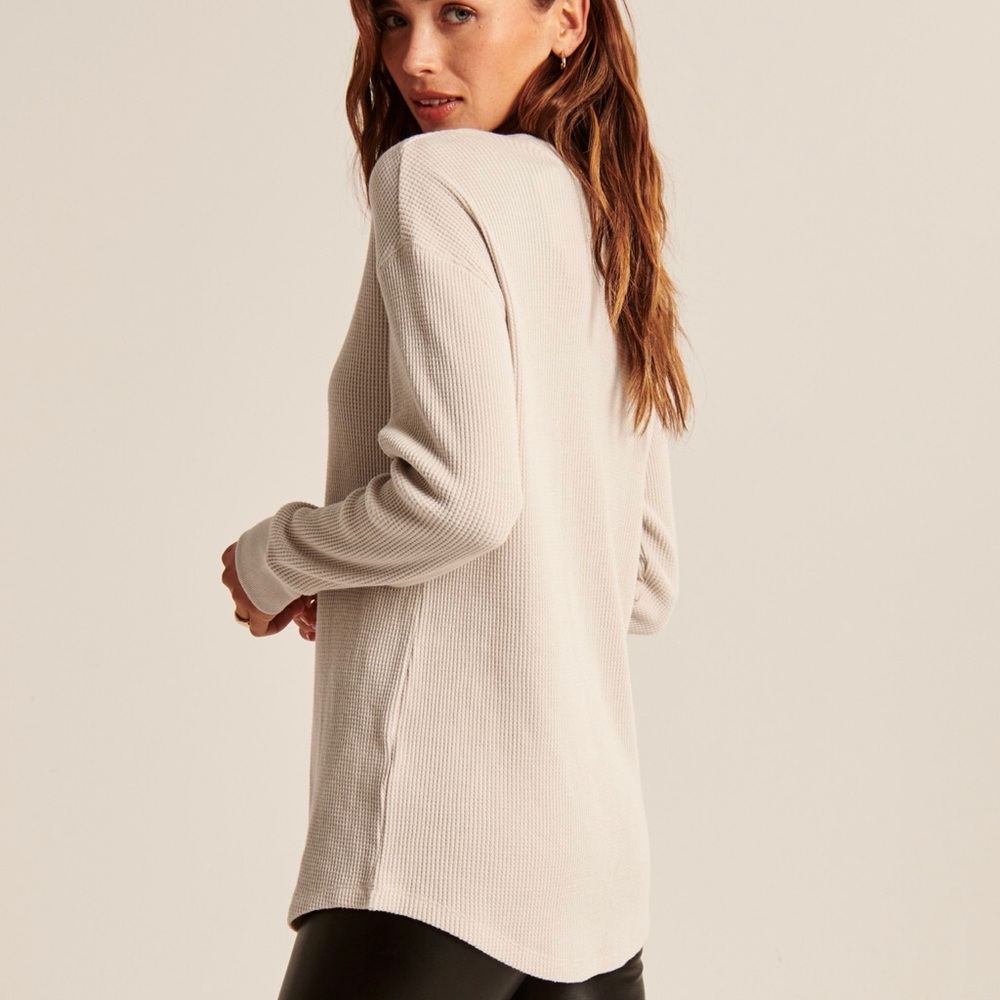 Abercrombie Long Sleeve Waffle Crew Neck